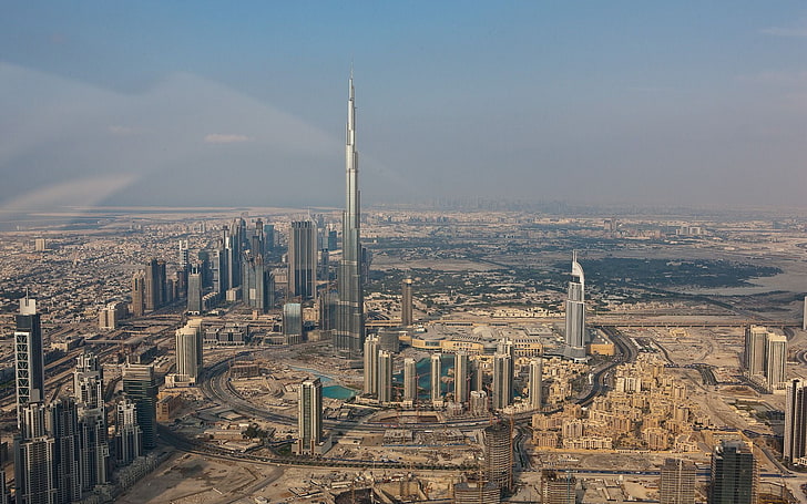 infrastruktur abu-abu, kota, konstruksi, gedung pencakar langit, Dubai, Wallpaper HD