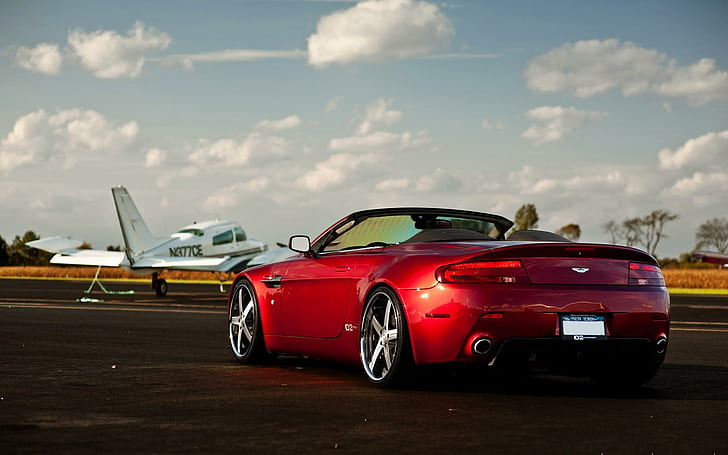 Aston Martin D2FORGED, red convertible car, aston, martin, d2forged, cars, aston martin, HD wallpaper