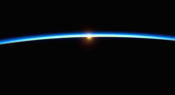 Земля, горизонт, фотография, космос, восход, HD обои HD wallpaper