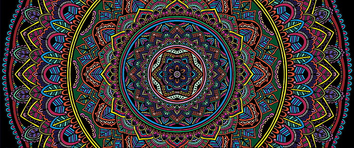 Mandala, selektive Färbung, HD-Hintergrundbild