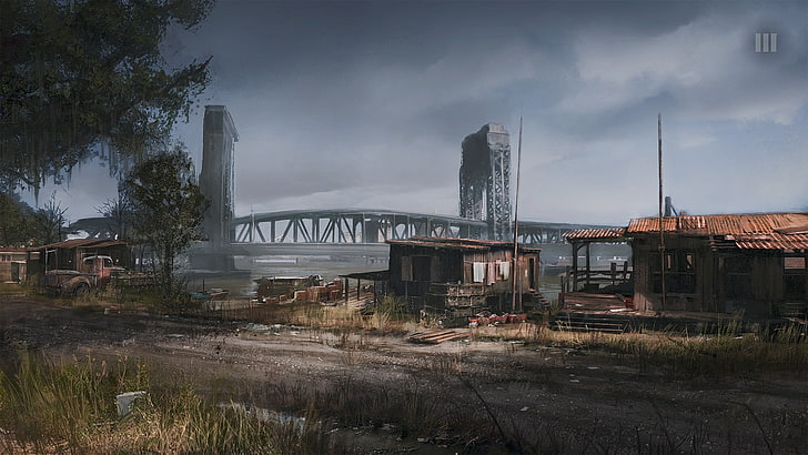 серый мост возле дома в дневное время, Мафия III, видеоигры, произведения искусства, Мафия, HD обои