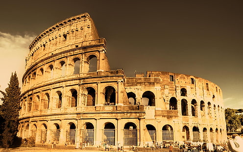 Rome Colisée, Colisée, Rome, Italie, architecture, monument, histoire, Fond d'écran HD HD wallpaper