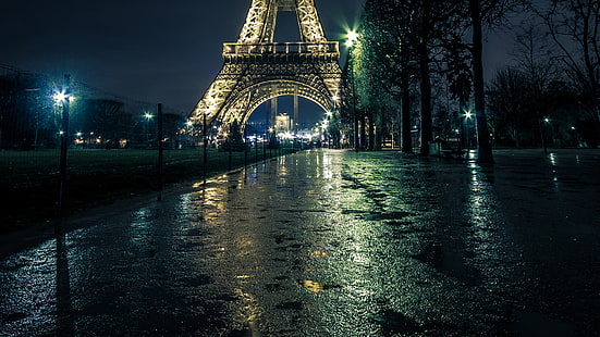 برج ايفل برج باريس أضواء الليل HD ، الليل ، سيتي سكيب ، أضواء ، برج ، باريس ، إيفل، خلفية HD HD wallpaper