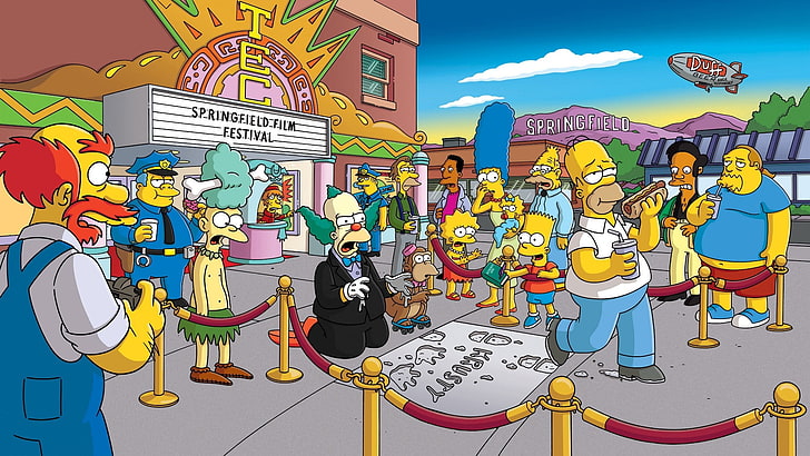 la scène de théâtre des Simpson, Les Simpson, Fond d'écran HD