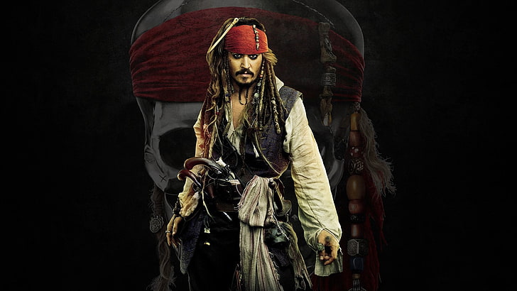 Kapten Jack Sparrow, Pirates Of The Caribbean, Jack Sparrow, Johnny Depp, HD tapet