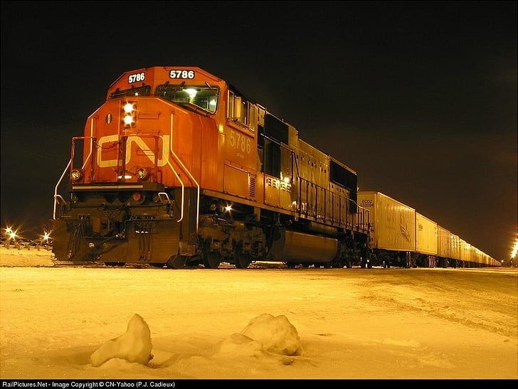 kereta api, kereta barang, lokomotif diesel, Wallpaper HD