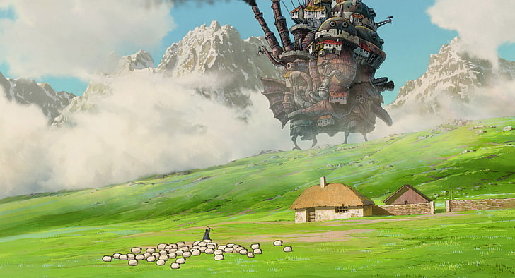 anime, Hayao Miyazaki, castelo uivando em movimento, Studio Ghibli, HD papel de parede