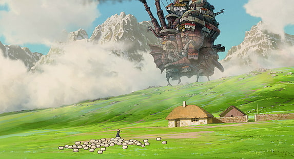 anime, Hayao Miyazaki, Kale Hareketli Uluyor, Studio Ghibli, HD masaüstü duvar kağıdı HD wallpaper