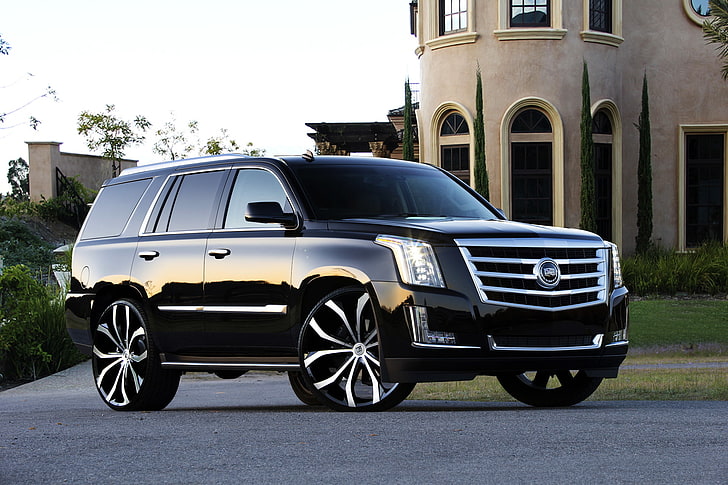 czarny Cadillac SUV, Cadillac, Tuning, Escalade, Lexani, A Cadillac, Tapety HD