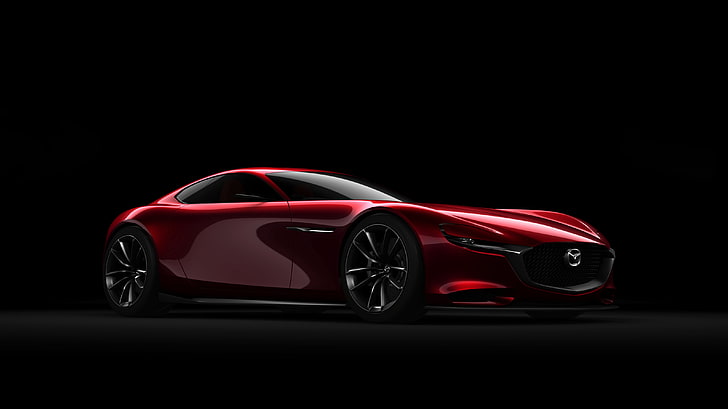 Mazda vermelho esportes cupê conceito, Mazda, rx-vision, conceito, vista lateral, HD papel de parede