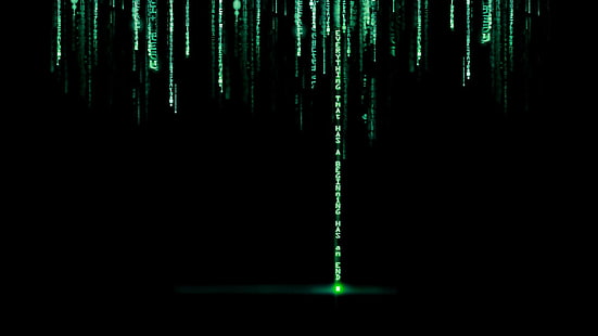 Lo sfondo del film Matrix, sfondo del codice binario, tecnologia, The Matrix, citazione, film, Sfondo HD HD wallpaper