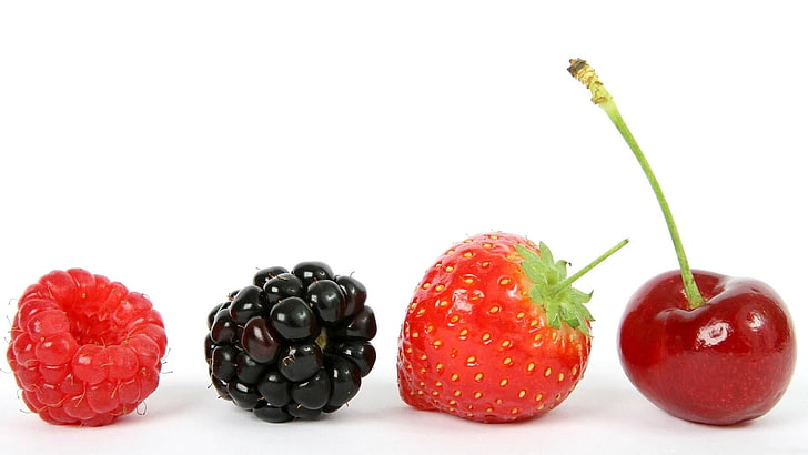 cherry, strawberry, raspberry, raspberries, blackberries, strawberries, cherries, HD wallpaper