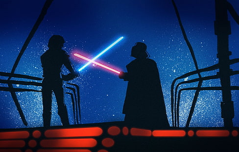 Escena de la película Star Wars, Star Wars, Luke Skywalker, Darth Vader, Anakin Skywalker, Star Wars: Episodio V - El Imperio Contraataca, Fondo de pantalla HD HD wallpaper
