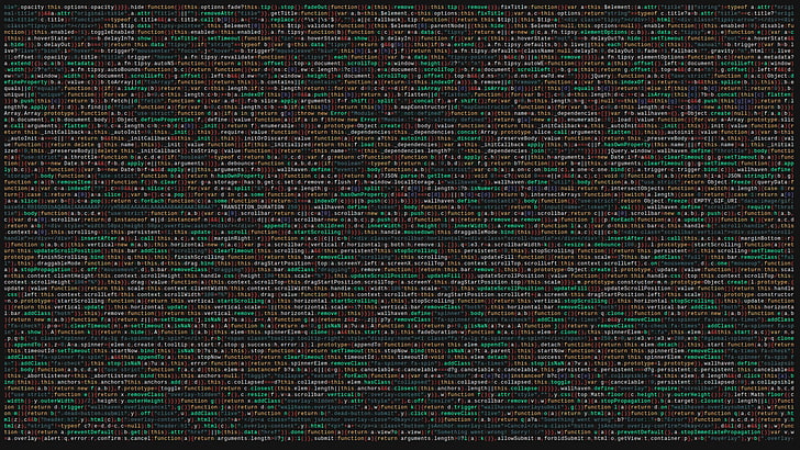 têxtil verde e marrom, sem título, código, programação, linguagem de programação, JavaScript, colorido, fundo simples, wallhaven, minificado, destaque de sintaxe, HD papel de parede