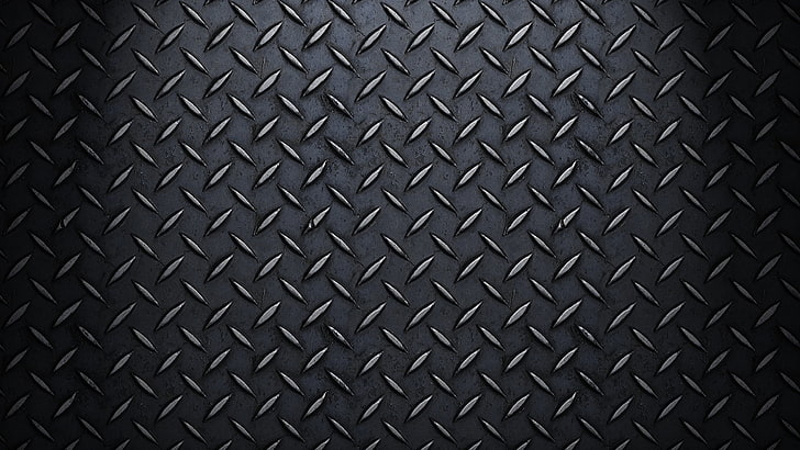 schwarze Stahltapete, Metall, Muster, Boden, rutschfest, HD-Hintergrundbild