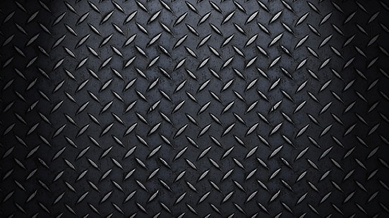 papel de parede em aço preto, metal, padrão, piso, antiderrapante, HD papel de parede HD wallpaper