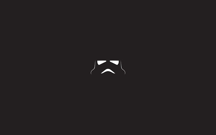 Darth Vader-logotyp, stormtrooper, Star Wars, minimalism, hjälm, HD tapet