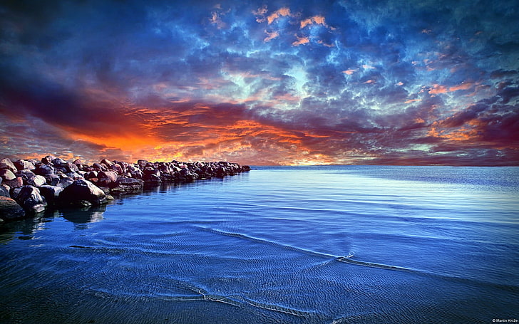 ภาพประกอบเนื้อน้ำท้องฟ้าทะเลเมฆธรรมชาติ, วอลล์เปเปอร์ HD