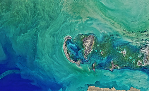4K, 8K, Aerial view, Caspian Sea, HD wallpaper HD wallpaper