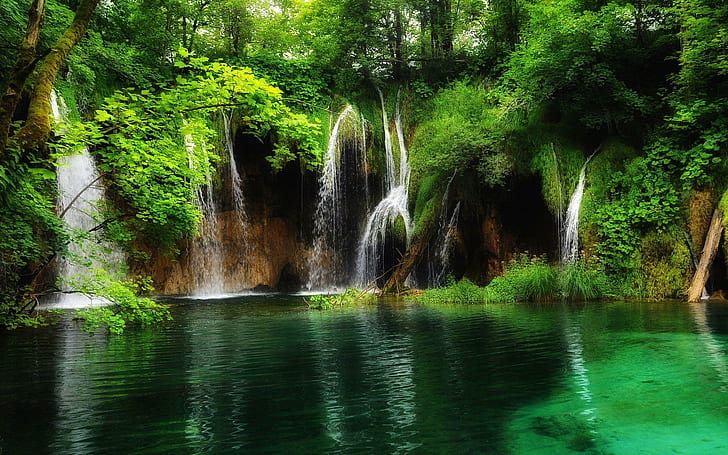 Parque Nacional Los Lagos Plitvice Croacia Waterfall Foto-foto gratis, air terjun, kroasia, lagos, nasional, parque, foto, plitvice, air terjun, Wallpaper HD