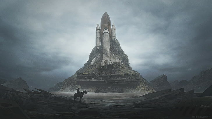 Ruine, Reiter, Yuri Shvedoff, Rakete, HD-Hintergrundbild