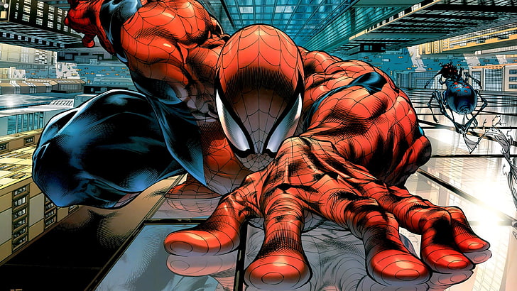 Ilustracja Spider-Mana, Spider-Man, komiks, Marvel Comics, komiksy, superbohater, Tapety HD