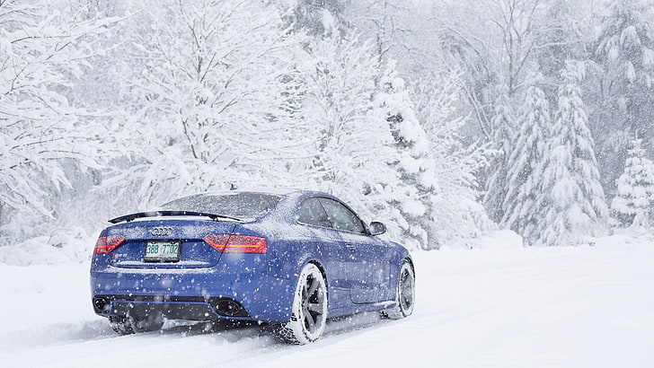 car, snow, Audi RS5, Audi, HD wallpaper