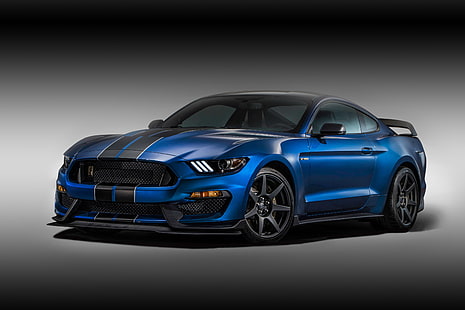 Ford Mustang Shelby GT350R, Blue Car, ford mustang shelby gt350r, синя кола, HD тапет HD wallpaper