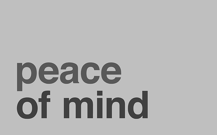 Peace Of Mind, gray background with peace of mind text overlay, Art And Creative, , creative, art, HD wallpaper