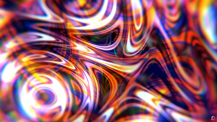 abstract, psychedelic, colorful, waves, dreamscape, glass, HD wallpaper