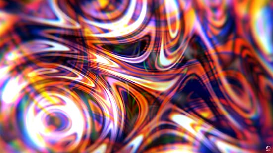  abstract, psychedelic, colorful, waves, dreamscape, glass, HD wallpaper HD wallpaper