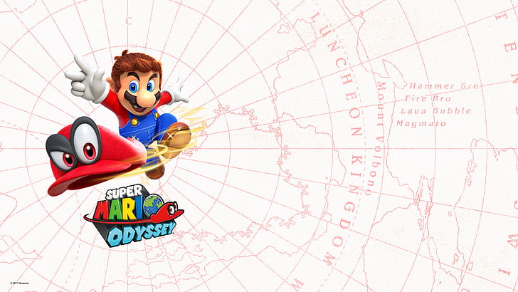 Mario, Super Mario Odyssey, Cappy (Mario), HD wallpaper