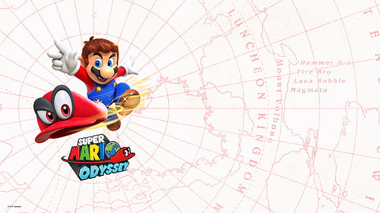 Mario, Super Mario Odyssey, Cappy (Mario), HD wallpaper HD wallpaper