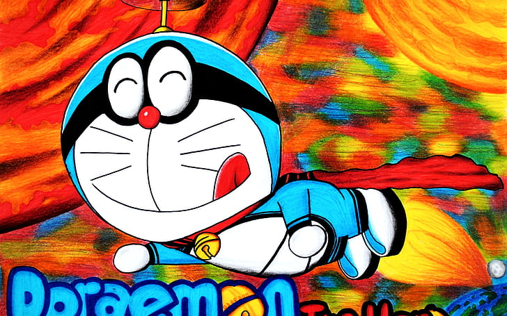 Doraemon is a hero, colorful colors, Doraemon, A, Hero, Colorful, Colors, HD wallpaper