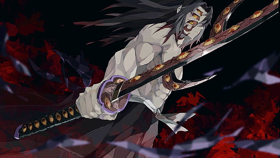  Anime, Demon Slayer: Kimetsu no Yaiba, Kokushibou (Demon Slayer), HD wallpaper HD wallpaper