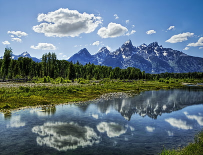 landscape photo of body of water and mountain at daytime, Grand Tetons, landscape, photo, body of water, mountain, daytime, yellowstone, grand  tetons, reflection, wyoming, jackson  lake, portfolio, portfolios, beautiful, colorful, fresh, dream, photograph, photography, professional, technique, dynamic, world, fabulous, gorgeous, charming, stunning, art, divine  light, travel, international, hdr, adventure, tutorial, Perspective, Shot, Shoot, Capture, Images, Photos, Pictures, Edge, Angle, lines, work, Composition, Processing, Treatment, Framing, nature, wilderness, hike, hiking, hole, water  sky, lake, water, scenics, outdoors, forest, summer, sky, tree, beauty In Nature, national Landmark, blue, HD wallpaper HD wallpaper