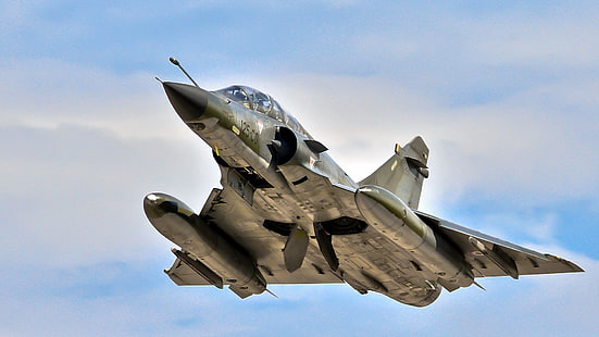 jet tempur abu-abu dan hitam, Mirage 2000, jet tempur, pesawat terbang, pesawat terbang, kendaraan, pesawat militer, militer, Wallpaper HD HD wallpaper