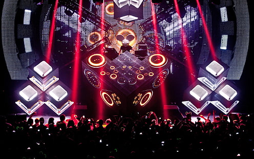 Deadmau5 Concert Rave Crowd HD, музика, концерт, deadmau5, тълпа, рейв, HD тапет HD wallpaper