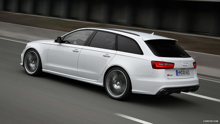 Audi RS6 Avant, coche blanco, carretera, audi rs6 avant, coche blanco, carretera, Fondo de pantalla HD