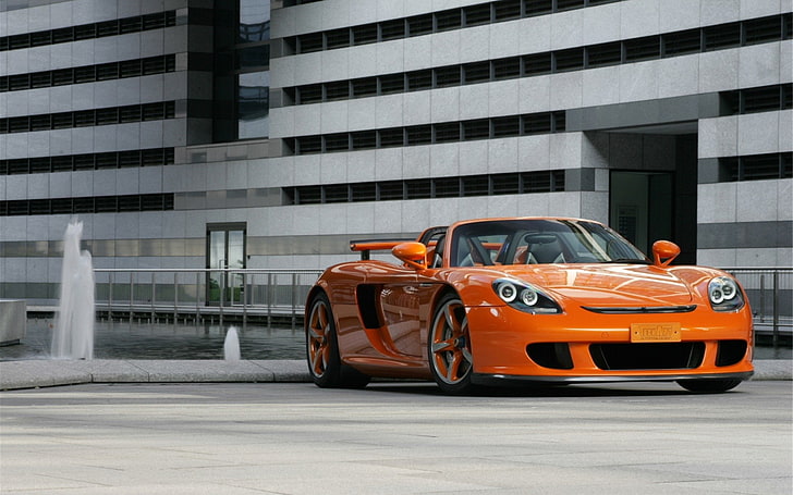 orange sports coupe, Porsche, Porsche 911 Carrera, HD wallpaper