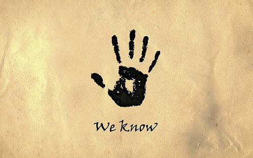 우리는 텍스트, The Elder Scrolls V : Skyrim, Dark Brotherhood, handprints를 알고 있습니다., HD 배경 화면 HD wallpaper