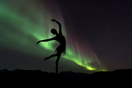 Silhouette der Frau, Ballerina, Silhouette, Tanz, HD-Hintergrundbild HD wallpaper