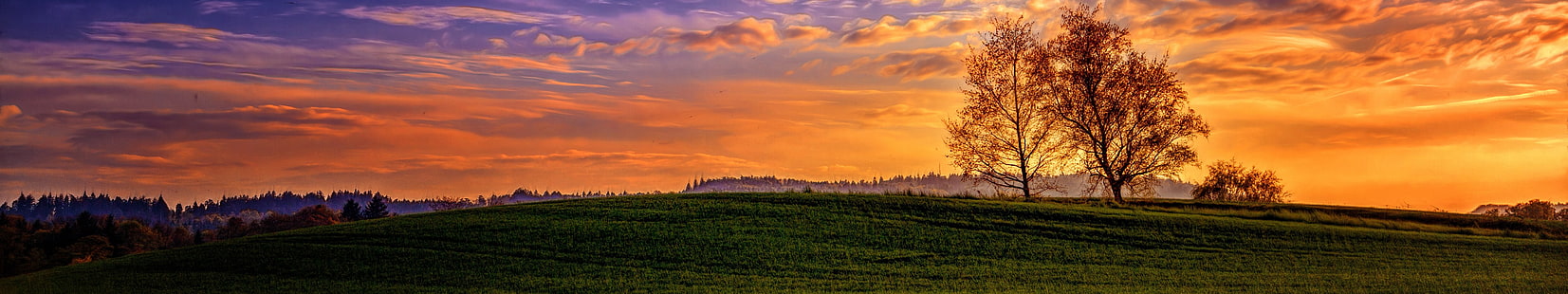 Landschaft, Dreifachbildschirm, Sonnenuntergang, HD-Hintergrundbild HD wallpaper