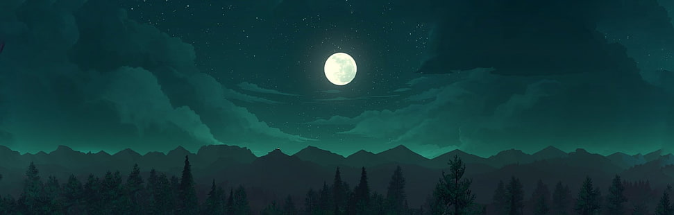 sfondo luna piena, Videogioco, Firewatch, Luna, Sfondo HD HD wallpaper