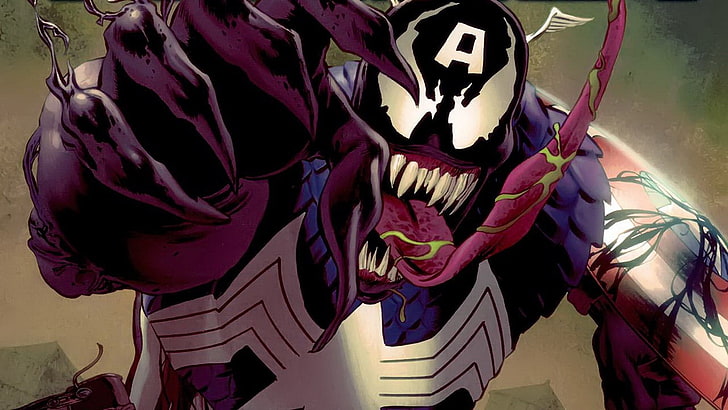 america, captain, comics, marvel, spiderman, venom, villains, HD wallpaper