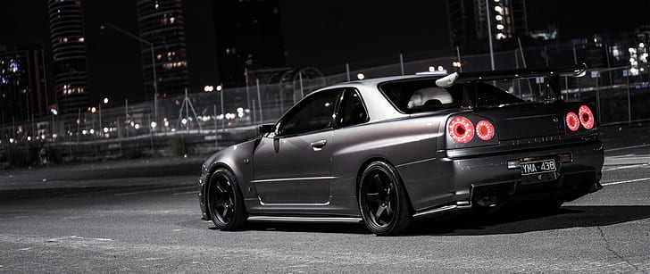 ultra-wide, car, Nissan Skyline GT-R, HD wallpaper