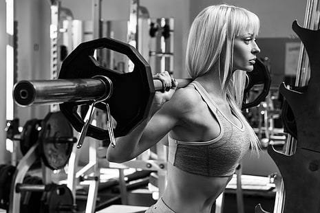 женщина, фитнес, тренировка, вес, культурист, HD обои HD wallpaper