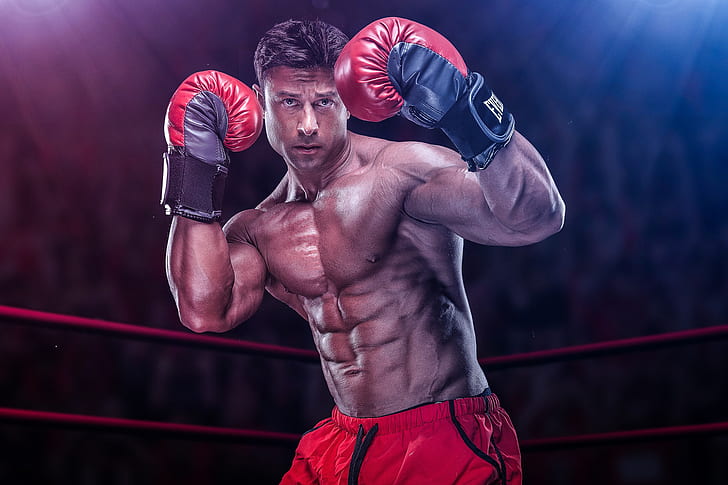 Sport, boks, mężczyzna, mięśnie, Tapety HD