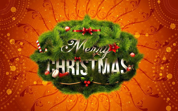 Merry Christmas Wreath, Christmas Wreath, HD wallpaper