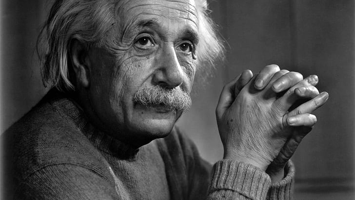 Albert Einstein Monochrome, albert einstein, albert einstein, math, genius, HD wallpaper